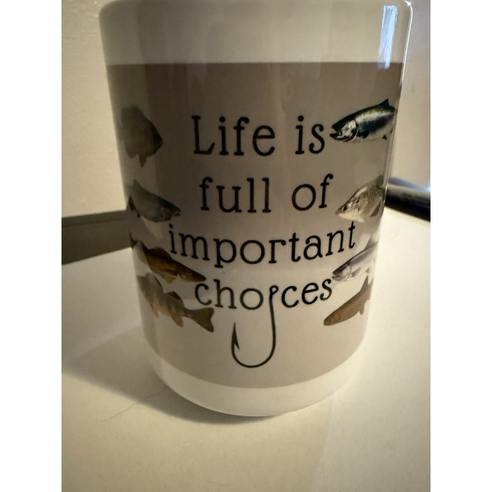 Life Is Full of‎ Choices Fishing Coffee Mug 15oz Coffee Cup Salmon Trout Bass